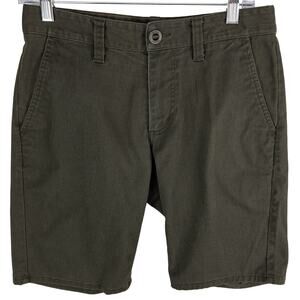 Brixton Toil II Chino Shorts Mens 30 Olive Stretch Cotton Blend 10" Inseam